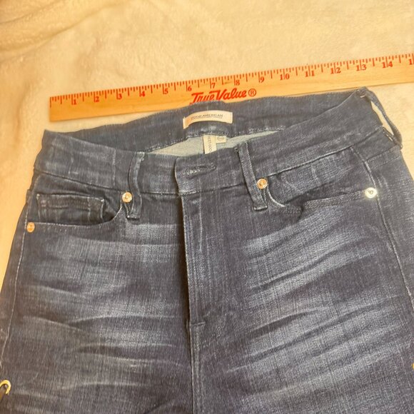 A0011 Good American Good Legs High Rise Back Lace-Up Skinny Jeans Sz 6 - Picture 5 of 13